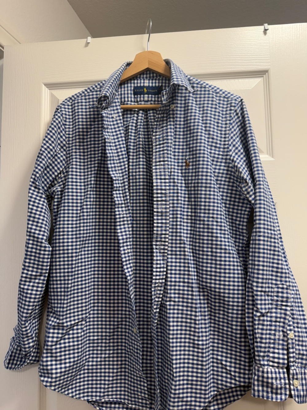 Ralph Lauren Men’s Navy & White Gingham Button-Down Shirt